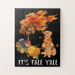 Dog Lover Labrador Retriever It's Fall Y'all Jigsaw Puzzle