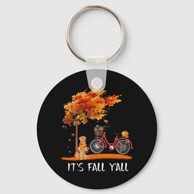 Dog Lover | Labrador Retriever It's Fall Y'all Key Ring (Front)