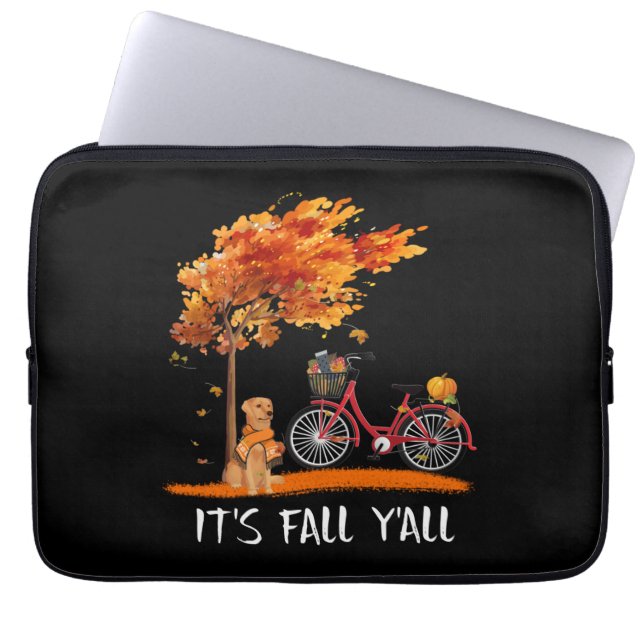 Dog Lover | Labrador Retriever It's Fall Y'all Laptop Sleeve (Front)