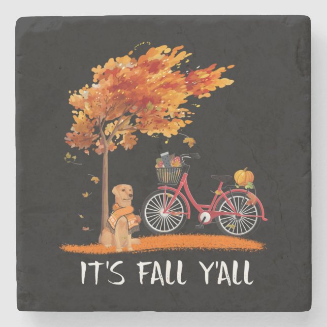Dog Lover | Labrador Retriever It's Fall Y'all Stone Coaster (Front)
