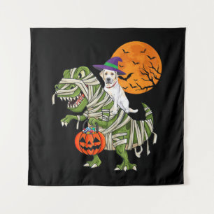 Dog Lover Labrador Retriever Riding Mummy T Rex Tapestry
