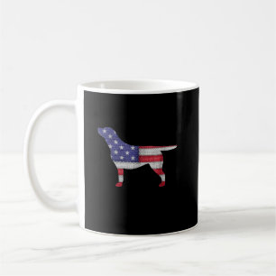 Dog Lover Labrador Retriever Silhouette USA Flag Coffee Mug