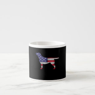 Dog Lover   Labrador Retriever Silhouette USA Flag Espresso Cup