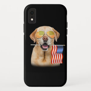 Dog Lover Labrador Retriever USA Flag iPhone XR Case