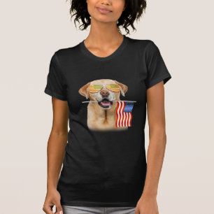 Dog Lover   Labrador Retriever USA Flag T-Shirt