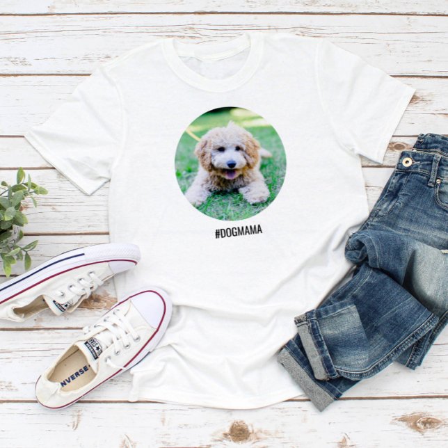 Dog Lover Large Custom Photo Circle and Your Text T-Shirt (Creator Uploaded)