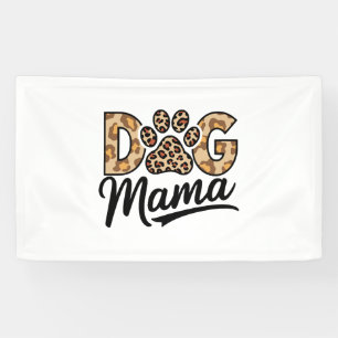 Dog Lover Leopard Print Paw Banner