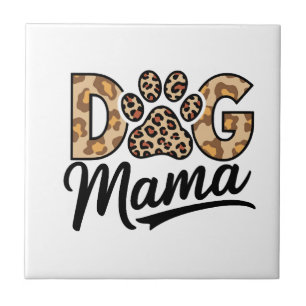 Dog Lover Leopard Print Paw Ceramic Tile