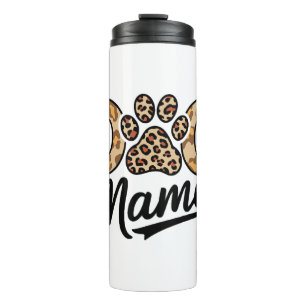 Dog Lover Leopard Print Paw Thermal Tumbler
