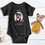 Dog Lover Little Brother Cute Custom Pet Photo  Baby Bodysuit<br><div class="desc">Dog's Little Brother ! Let everyone know of your best dog and newly appointed guard dog in the welcoming home of your new baby with this cute custom dog photo baby clothes. “Your Dog's Little Brother" personalise with your dogs favourite photo. Perfect baby shower gift to a dog mum, this...</div>