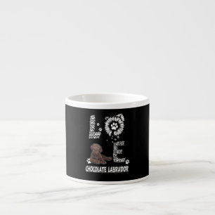 Dog Lover Love Chocolate Labrador Sunflower Espresso Cup