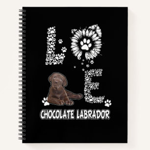 Dog Lover Love Chocolate Labrador Sunflower Notebook