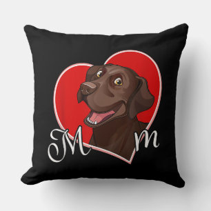 Dog Lover Love Heart Chocolate Labrador Mum Cushion