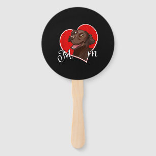 Dog Lover Love Heart Chocolate Labrador Mum Hand Fan