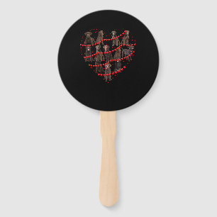 Dog Lover Love Heart Chocolate Labrador Valentine Hand Fan