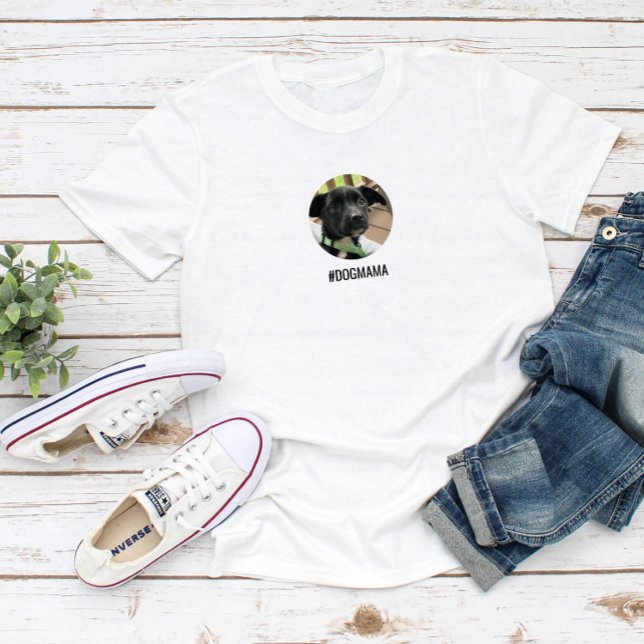 Dog Lover Medium Custom Photo Circle and Your Text T-Shirt (Creator Uploaded)