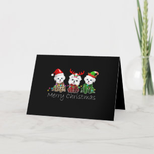 Dog Lover   Merry Christmas Maltese Holiday Card