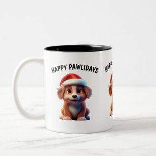 Dog lover mug - Happy Pawlidays