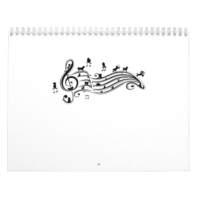 Dog Lover | Music Melody Maltese Dog On Music Note Calendar (Cover)