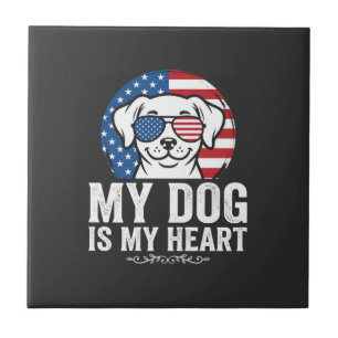 Dog Lover My Dog Is My Heart Ceramic Tile