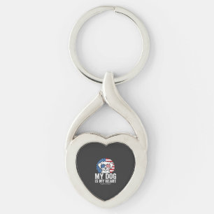 Dog Lover My Dog Is My Heart Key Ring
