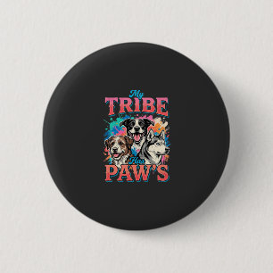 Dog Lover My Tribe Has Paws 6 Cm Round Badge