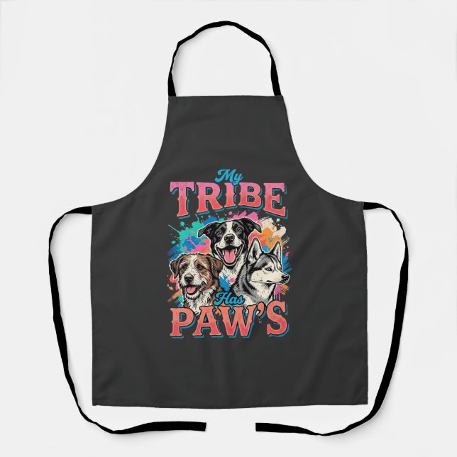 Dog Lover My Tribe Has Paws Apron (Front)