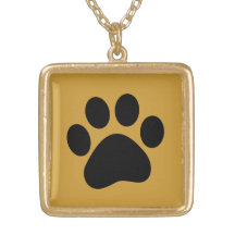 Dog lover necklace with paw print