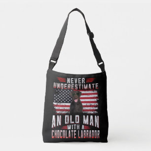 Dog Lover Never Underestimate Old Man Labrador Crossbody Bag