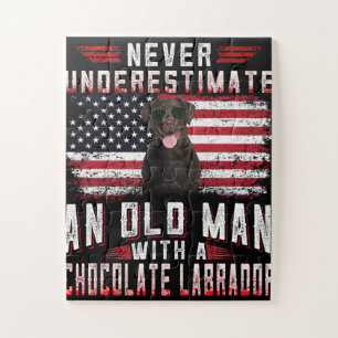 Dog Lover   Never Underestimate Old Man Labrador Jigsaw Puzzle