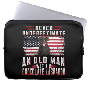 Dog Lover Never Underestimate Old Man Labrador Laptop Sleeve