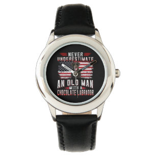 Dog Lover Never Underestimate Old Man Labrador Watch