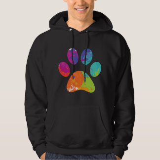 Dog Lover Painter Dog Paw Print Paint Splatter Hoodie