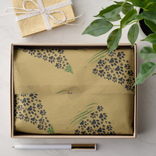 Dog Lover Paw Print Christmas Tree 6 Tissue Paper