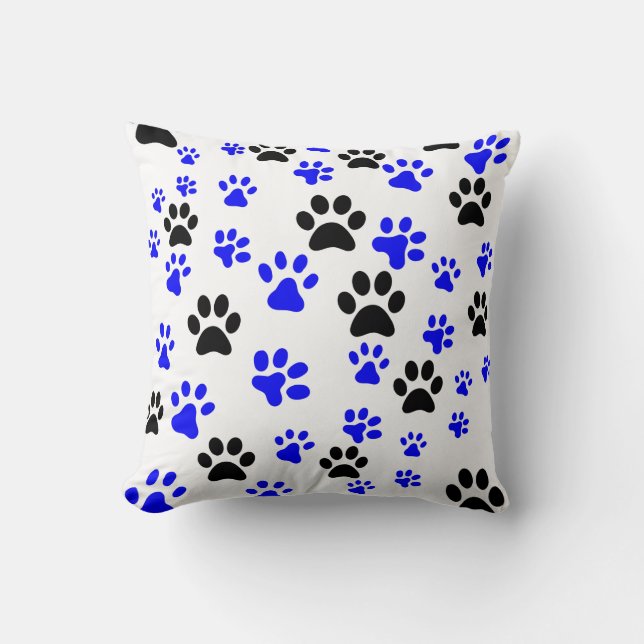 Dog Lover Paw Prints Cushion (Front)