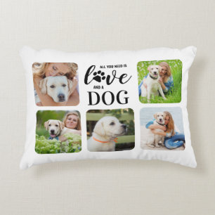 Dog Lover Personalised 5 Pet Photo  Decorative Cushion