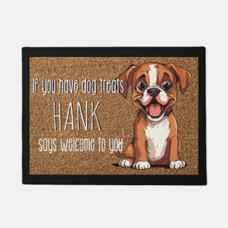 Dog Lover Personalised Boxer Dog Puppy Name  Doormat