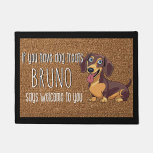 Dog Lover Personalised Long Haired Dachshund Name Doormat