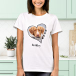 Dog Lover Personalised Paw Print Heart Pet Photo T-Shirt<br><div class="desc">Say you Love your Dog, without saying you Love your Dog! Carry your best friend with you everywhere you go with this custom pet photo dog lover shirt ! A must have for every dog lover, dog mum and dog dad ! I Love My Dog Shirt Personalise wth your dog's...</div>