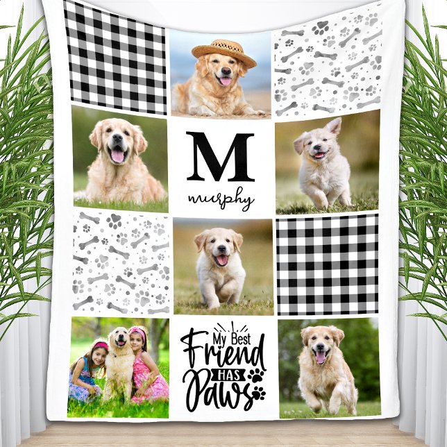 Dog Lover Personalised Photo Collage Unique Quilt  Fleece Blanket (Creator Uploaded)