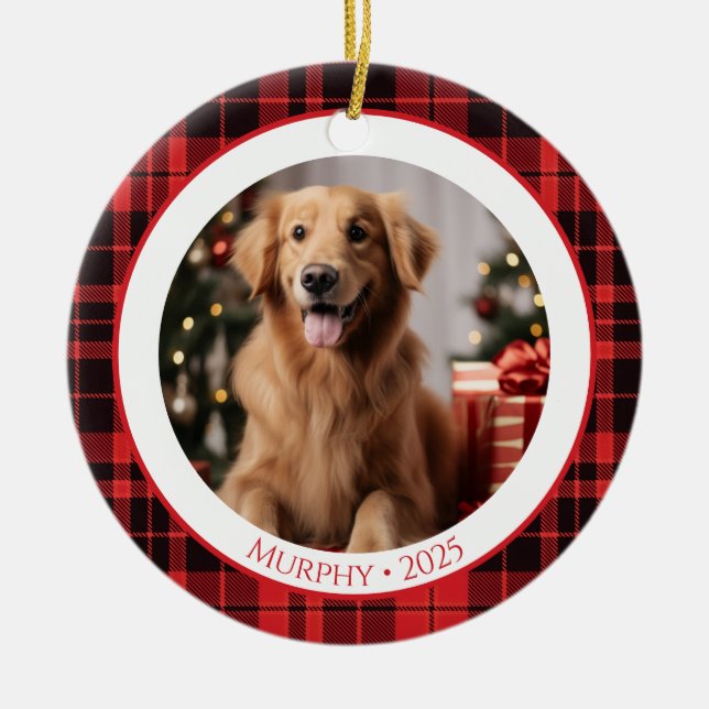 Dog Lover Pet Christmas Ornament 2025 with Photo (Front)