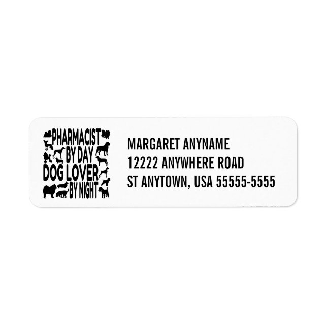 Dog Lover Pharmacist Return Address Label (Front)