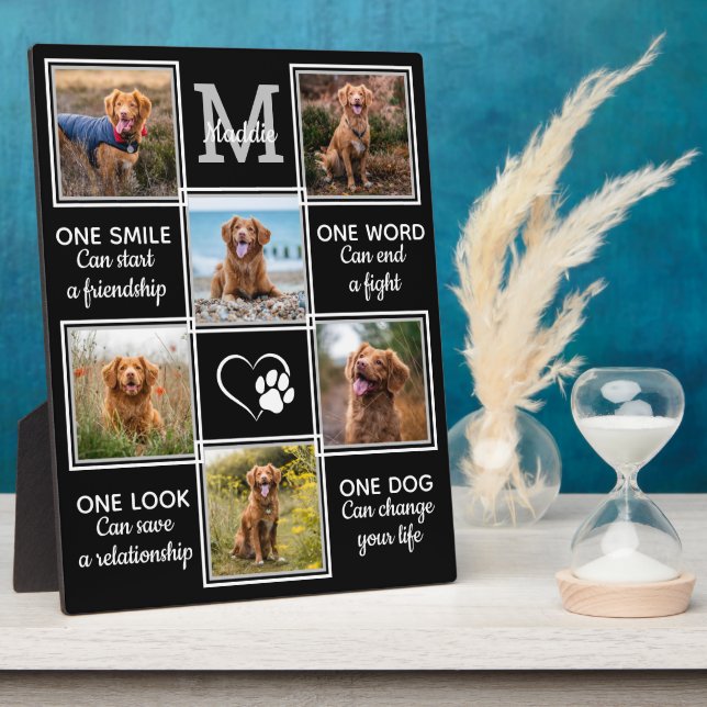 Dog Lover Quote Keepsake Unique Pet Photo Collage Plaque (Side)