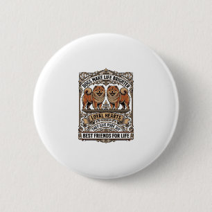 Dog Lover Quote Vintage Engraving Fluffy Dog Art_1 6 Cm Round Badge