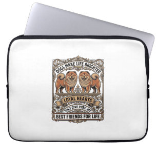 Dog Lover Quote Vintage Engraving Fluffy Dog Art_1 Laptop Sleeve