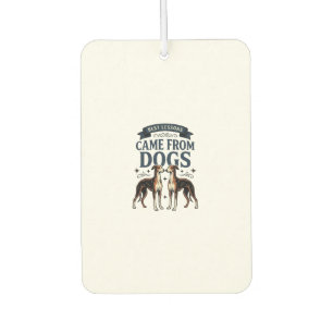Dog Lover Quote Vintage Engraving Hound Typography Car Air Freshener