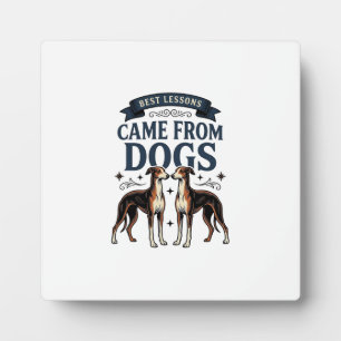 Dog Lover Quote Vintage Engraving Hound Typography Plaque