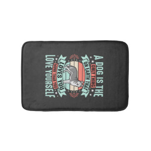 Dog Lover Quote Vintage Husky Graphic Bath Mat