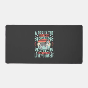 Dog Lover Quote Vintage Husky Graphic Desk Mat