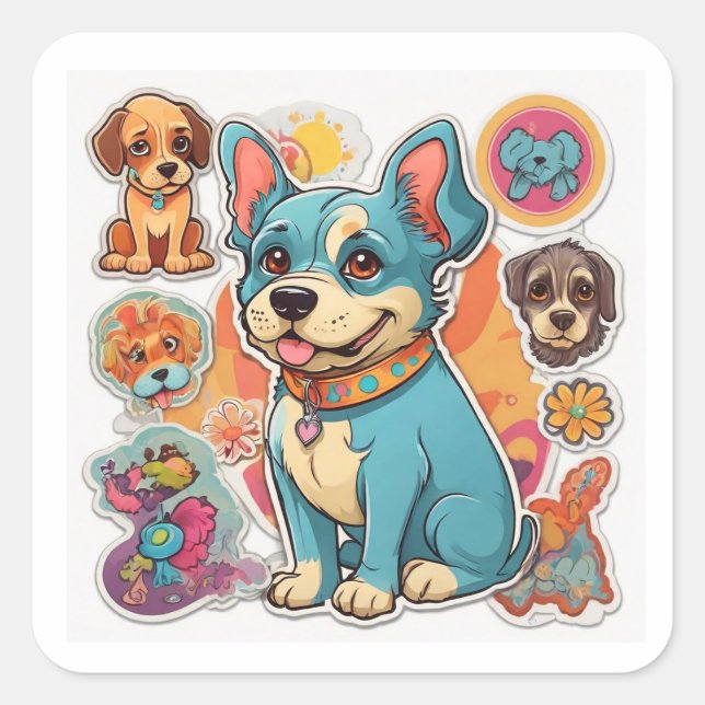 Dog Lover’s Delight:  Square Sticker (Front)